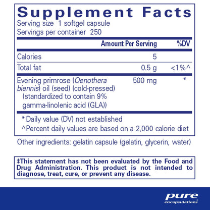 Pure Encapsulations E.P.O. (evening primrose oil) 250 Capsules