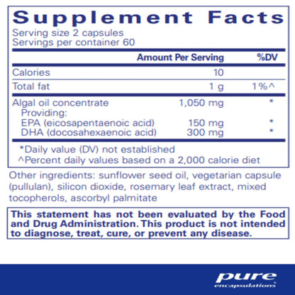 Pure Encapsulations EPA/DHA Vegetarian 120 Capsules