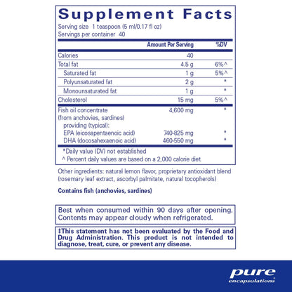 Pure Encapsulations EPA/DHA liquid 200mL