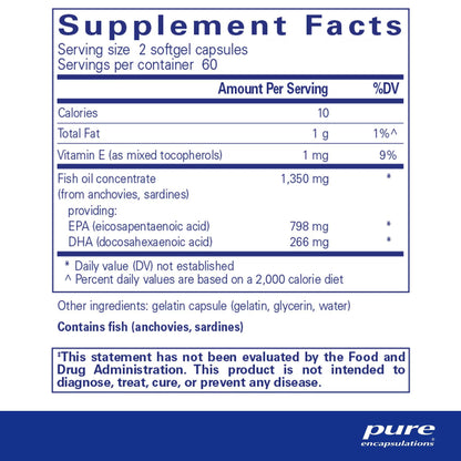 Pure Encapsulations EPA Ultimate 120 Capsules