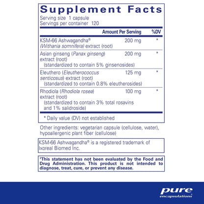 Pure Encapsulations Energy Xtra 120 Capsules