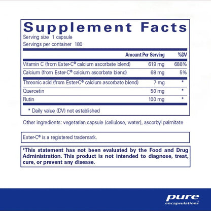 Pure Encapsulations Ester-C & flavonoids 180 Capsules