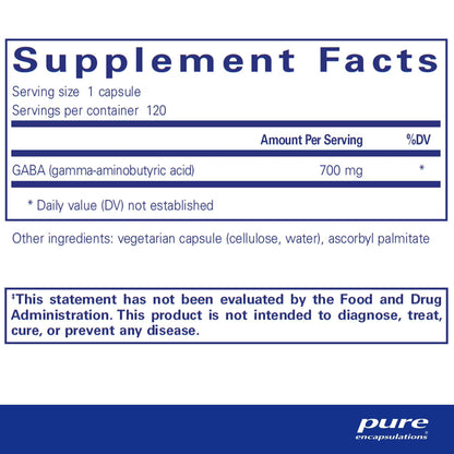 Pure Encapsulations GABA 120 Capsules