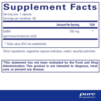 Pure Encapsulations GABA 60 Capsules
