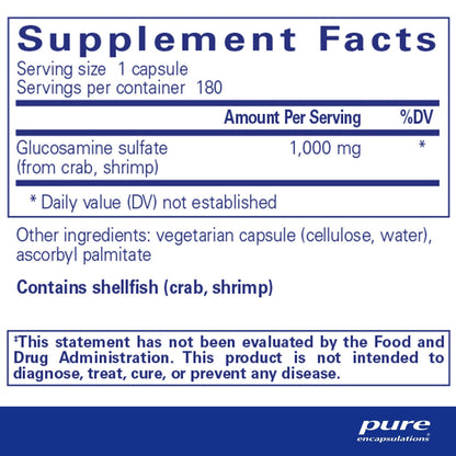 Pure Encapsulations Glucosamine Sulfate 1,000mg 180 Capsules