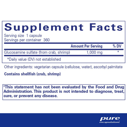 Pure Encapsulations Glucosamine Sulfate 1,000mg 360 Capsules