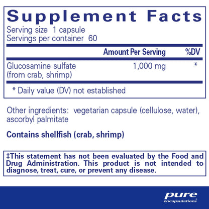 Pure Encapsulations Glucosamine Sulfate 1,000mg 60 Capsules