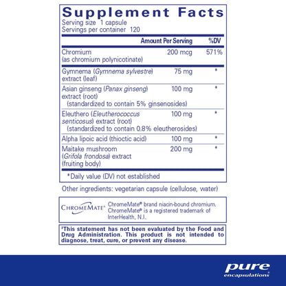 Pure Encapsulations Glucose Support Formula 120 Capsules