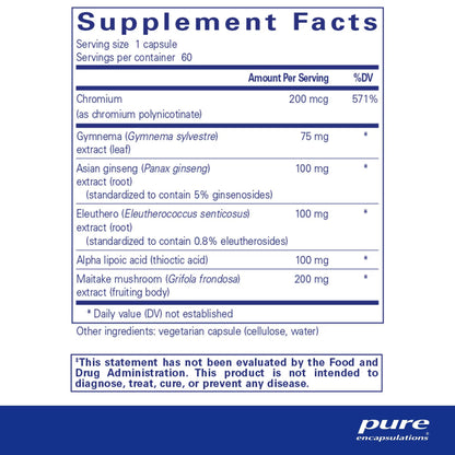 Pure Encapsulations Glucose Support Formula 60 Capsules