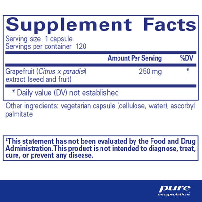 Pure Encapsulations Grapefruit Seed Extract 120 Capsules