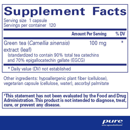 Pure Encapsulations Green Tea Extract (decaffeinated) 120 Capsules