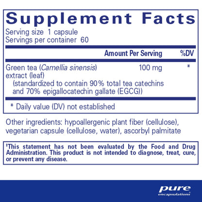 Pure Encapsulations Green Tea Extract (decaffeinated) 60 Capsules