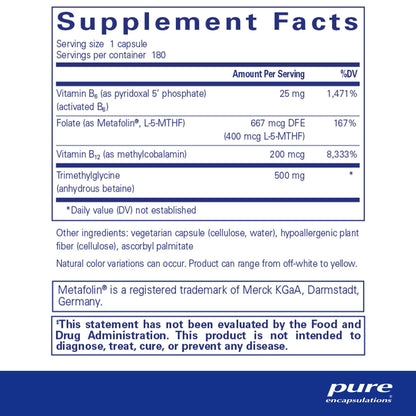 Pure Encapsulations Homocysteine Factors 180 Capsules
