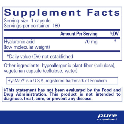 Pure Encapsulations Hyaluronic Acid 180 Capsules