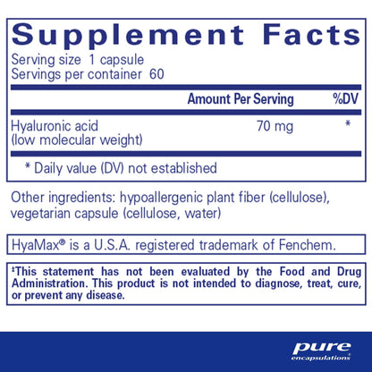 Pure Encapsulations Hyaluronic Acid 60 Capsules