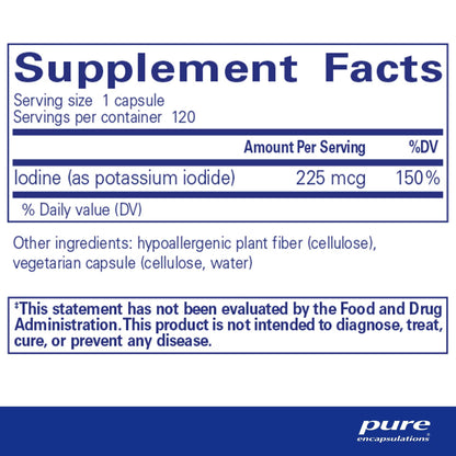 Pure Encapsulations Iodine (potassium iodide) 120 Capsules