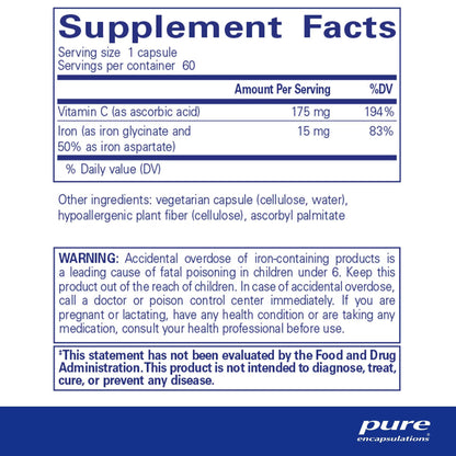 Pure Encapsulations Iron-C 60 Capsules