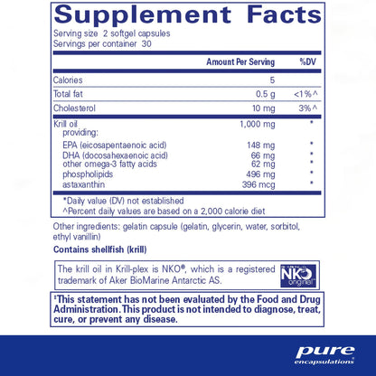 Pure Encapsulations Krill-plex 120 Capsules