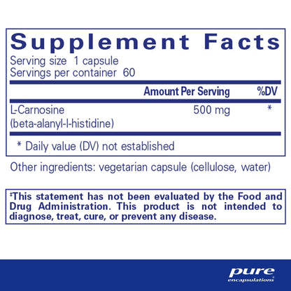 Pure Encapsulations L-Carnosine 60 Capsules
