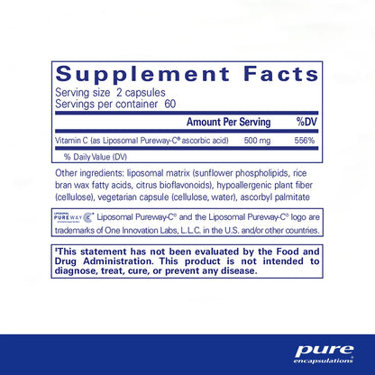 Pure Encapsulations Liposomal Vitamin C 120 Capsules