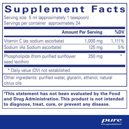 Pure Encapsulations Liposomal Vitamin C liquid 120mL