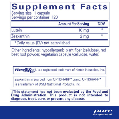 Pure Encapsulations Lutein/Zeaxanthin 120 Capsules