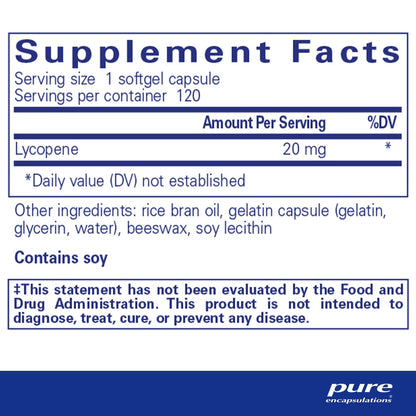 Pure Encapsulations Lycopene 20mg 120 Capsules