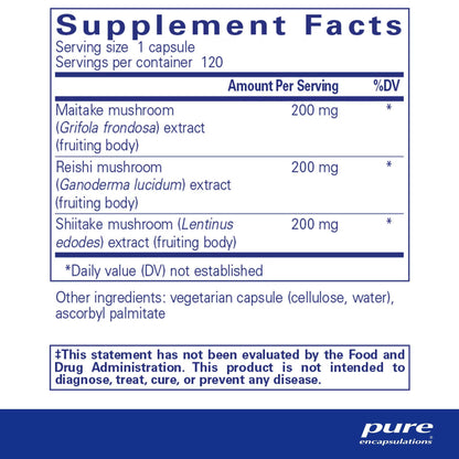 Pure Encapsulations M/R/S Mushroom Formula 120 Capsules