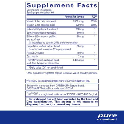 Pure Encapsulations Macular Support Formula 120 Capsules