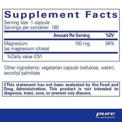 Pure Encapsulations Magnesium (citrate) 180 Capsules