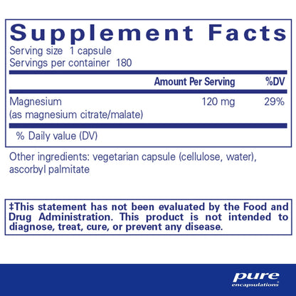 Pure Encapsulations Magnesium (citrate/malate) 180 Capsules