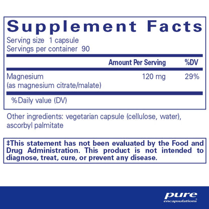 Pure Encapsulations Magnesium (citrate/malate) 90 Capsules