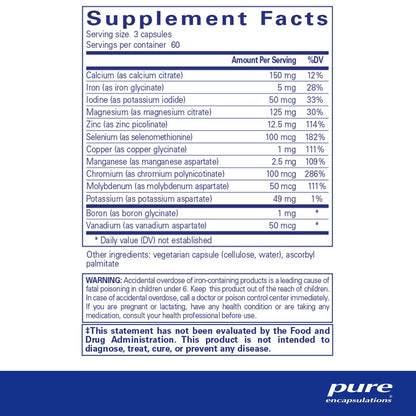 Pure Encapsulations Mineral 650 180 Capsules