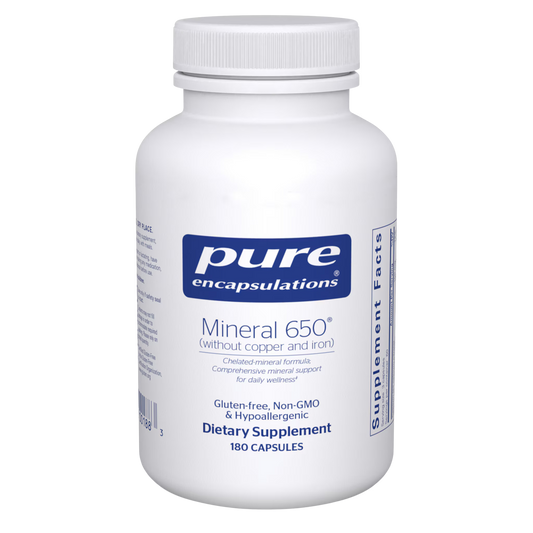 Pure Encapsulations Mineral 650 w/o Cu &Fe 180 Capsules