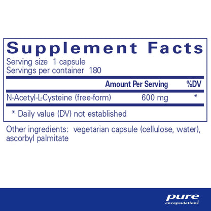 Pure Encapsulations NAC 600mg 180 Capsules