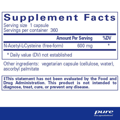 Pure Encapsulations NAC 600mg 360 Capsules