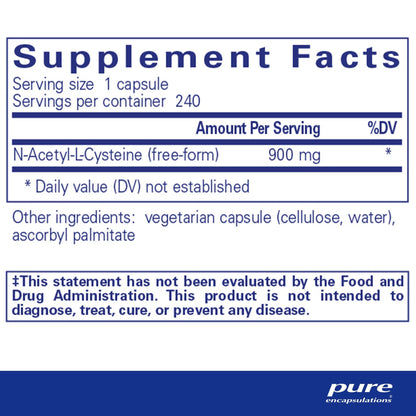 Pure Encapsulations NAC 900mg 240 Capsules