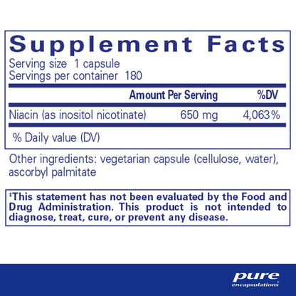 Pure Encapsulations Niacitol 650mg  180 Capsules