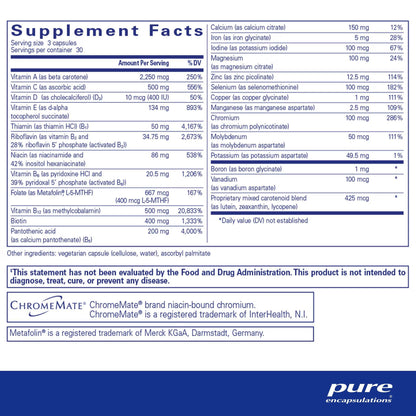 Pure Encapsulations Nutrient 950 90 Capsules