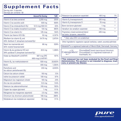 Pure Encapsulations Nutrient 950 with Vitamin K 180 Capsules