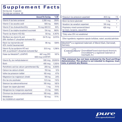 Pure Encapsulations Nutrient 950 without Iron 180 Capsules