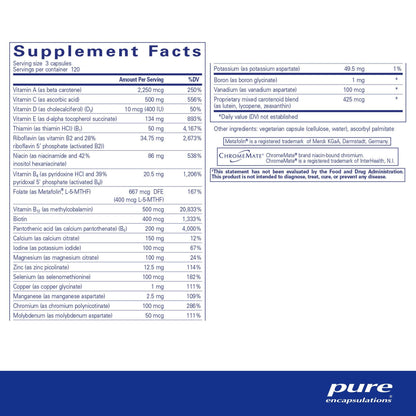 Pure Encapsulations Nutrient 950 without Iron 360 Capsules