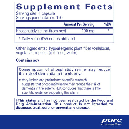 Pure Encapsulations PS 100 (phosphatidylserine) 120 Capsules