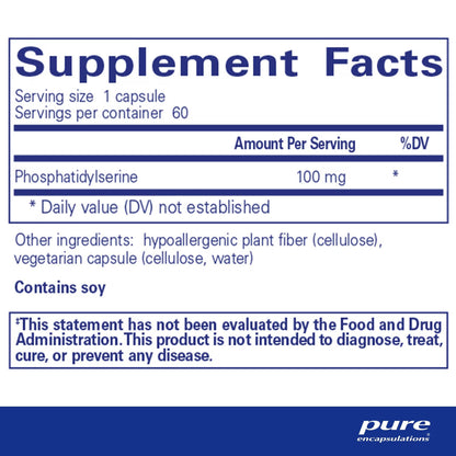 Pure Encapsulations PS 100 (phosphatidylserine) 60 Capsules