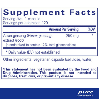 Pure Encapsulations Panax Ginseng 120 Capsules