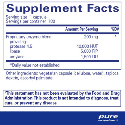 Pure Encapsulations Pancreatic VegEnzymes 180 Capsules