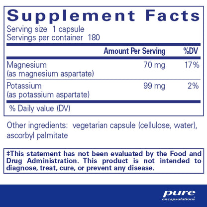 Pure Encapsulations Potassium Magnesium (aspartate) 180 Capsules