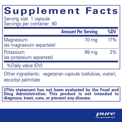 Pure Encapsulations Potassium Magnesium (aspartate) 90 Capsules