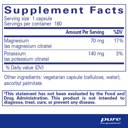 Pure Encapsulations Potassium Magnesium (citrate) 180 Capsules
