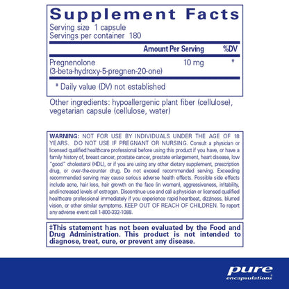 Pure Encapsulations Pregnenolone 10mg 180 Capsules